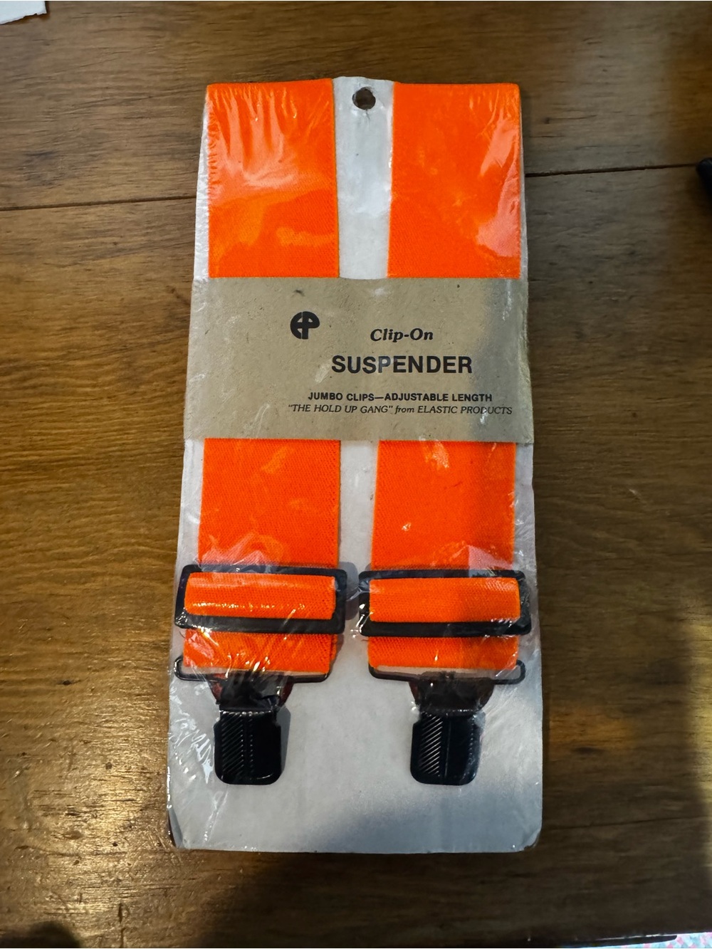 New Vintahe The Hold Up Gang Blaze Orange Clip-On Work/Hunting Suspenders